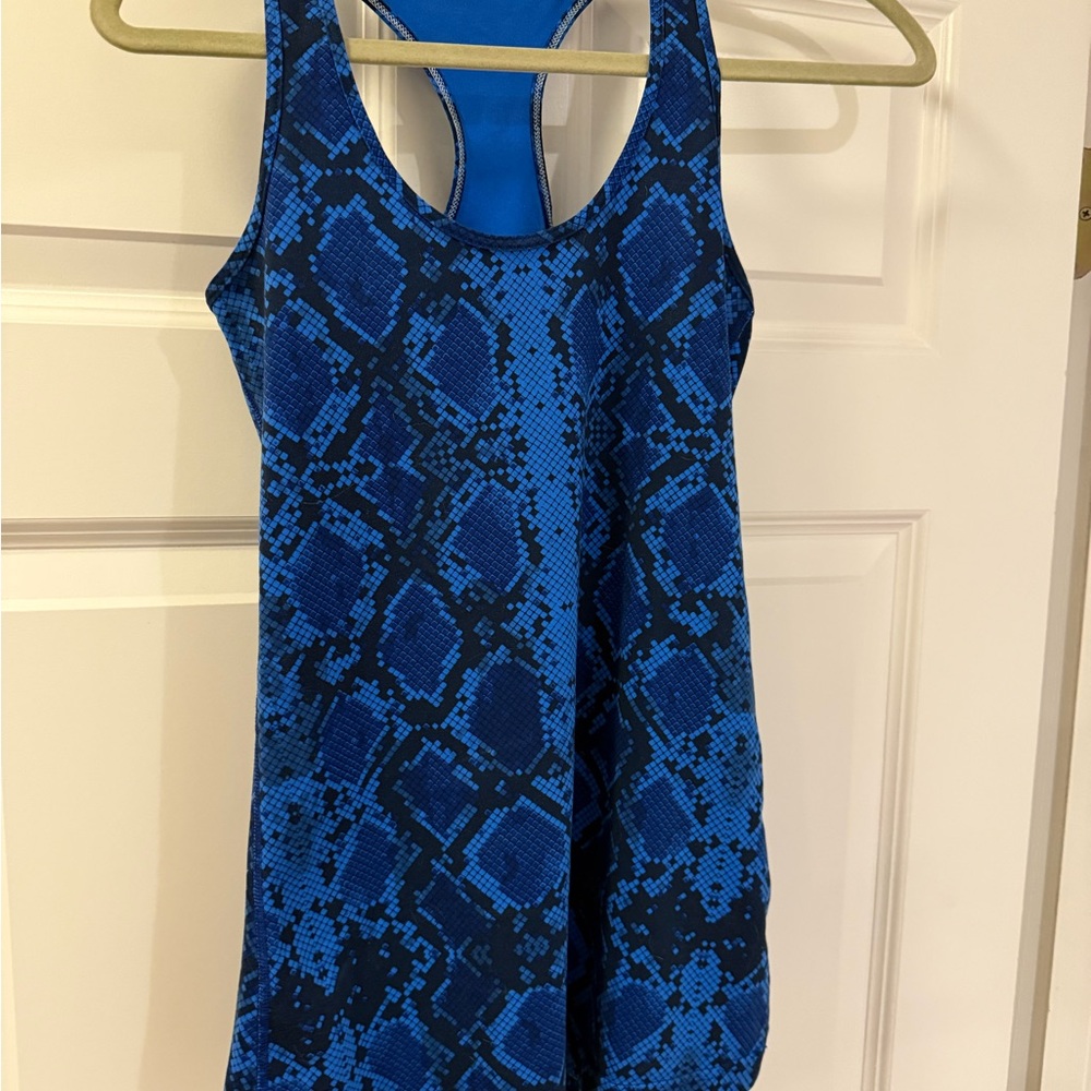 Lululemon Racerback Tank Top Blue Ziggy Snake Print